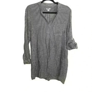 DKNY Long Sleeve Women's Striped Shirt Dress  Blouse Size S Business Casual